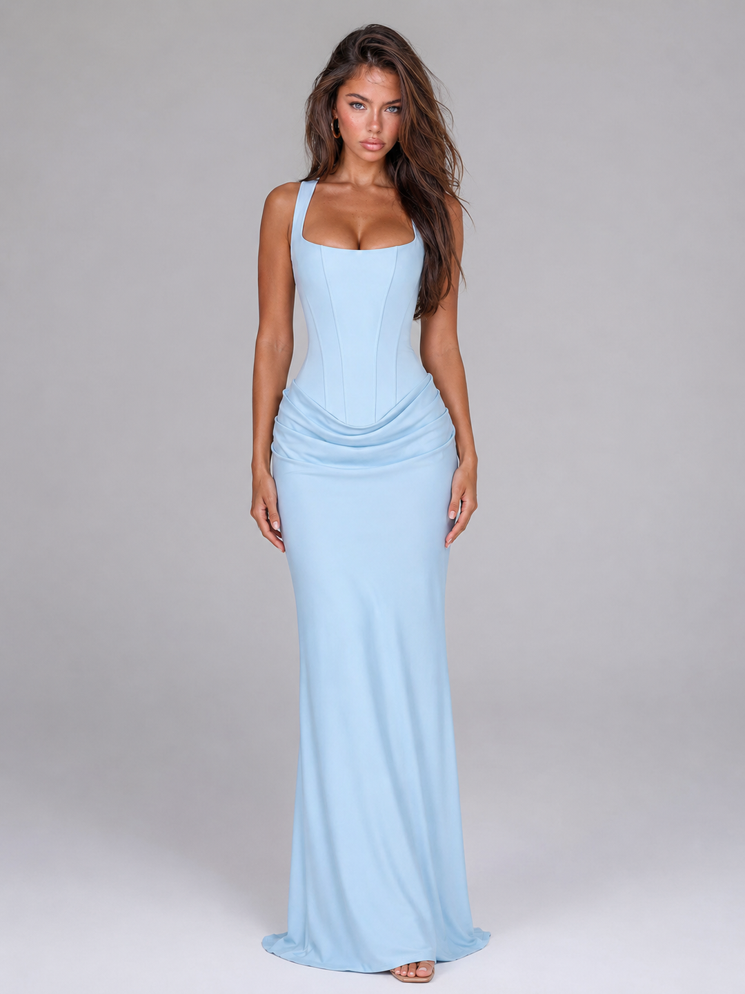 Jenna square neck bodycon corset maxi dress – image 19