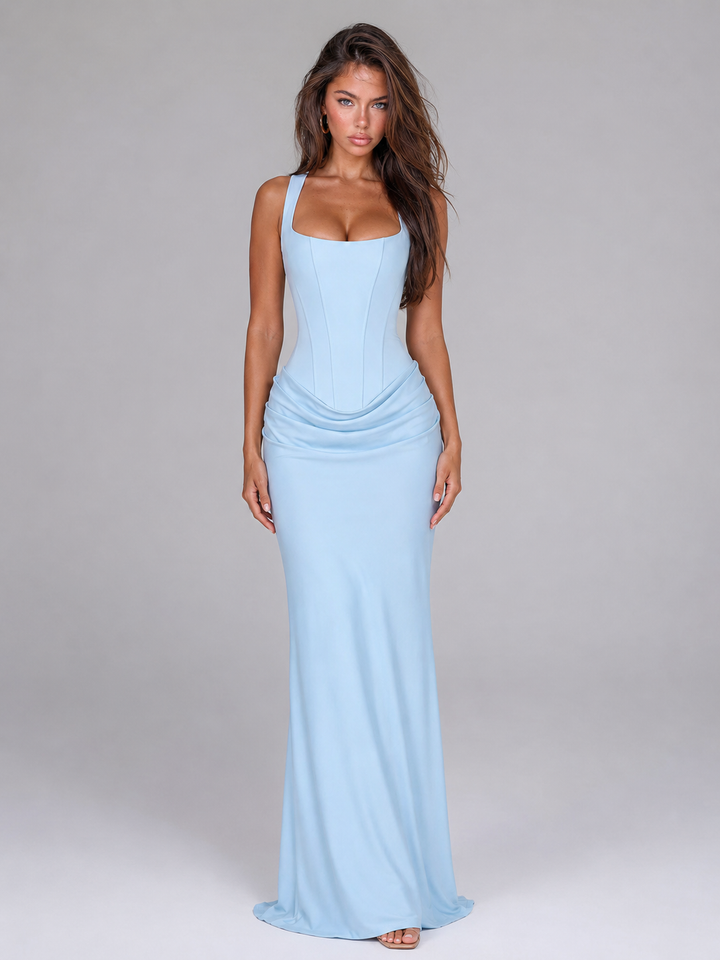 Jenna square neck bodycon corset maxi dress – image 19