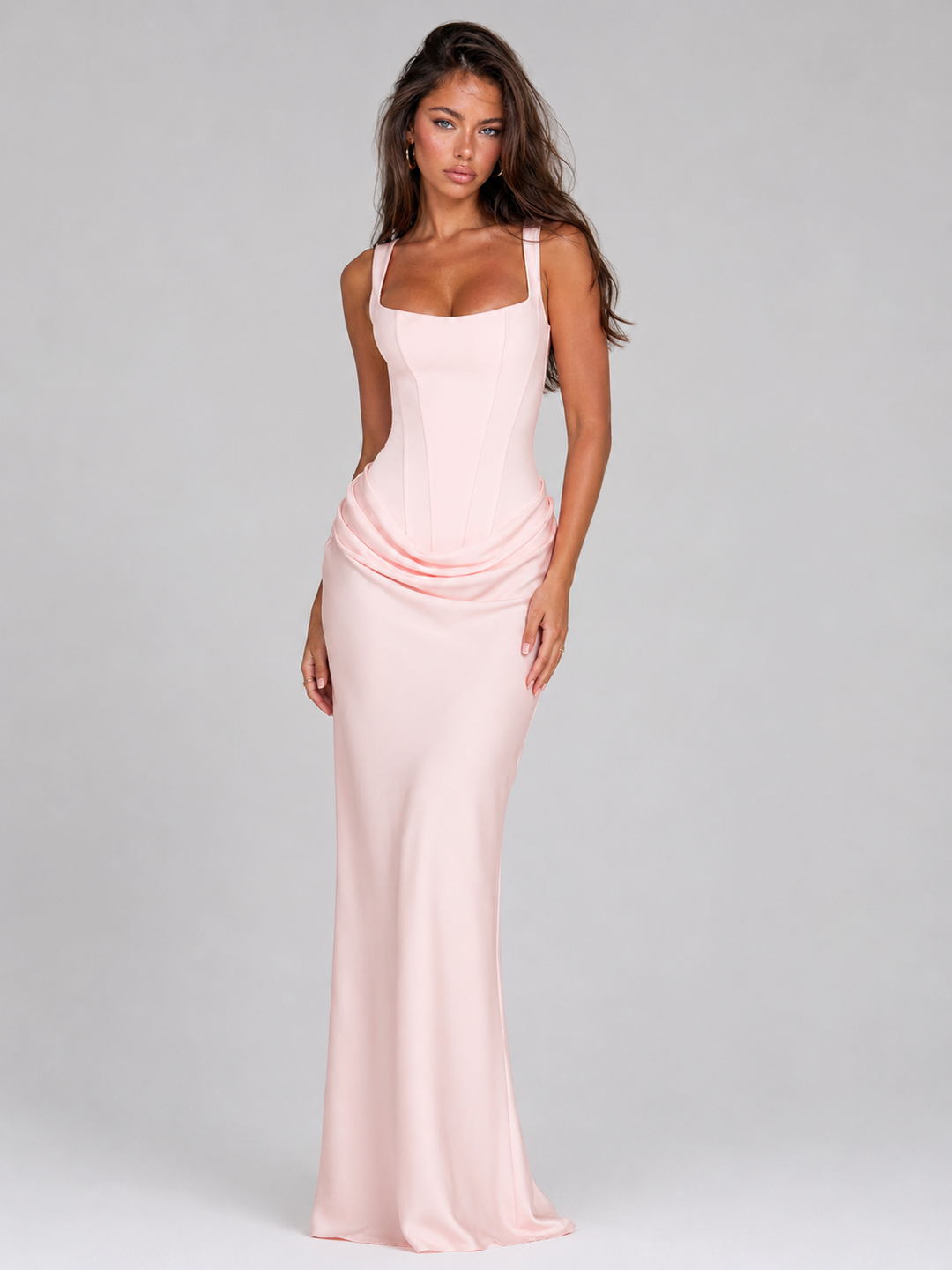 Jenna square neck bodycon corset maxi dress – image 26