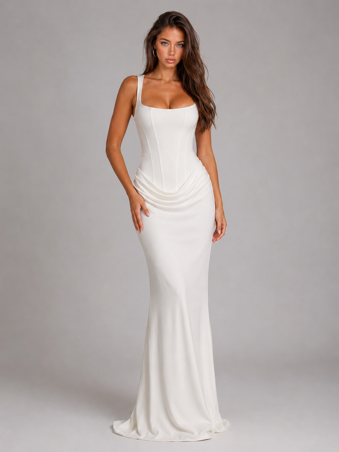 Jenna square neck bodycon corset maxi dress – image 31