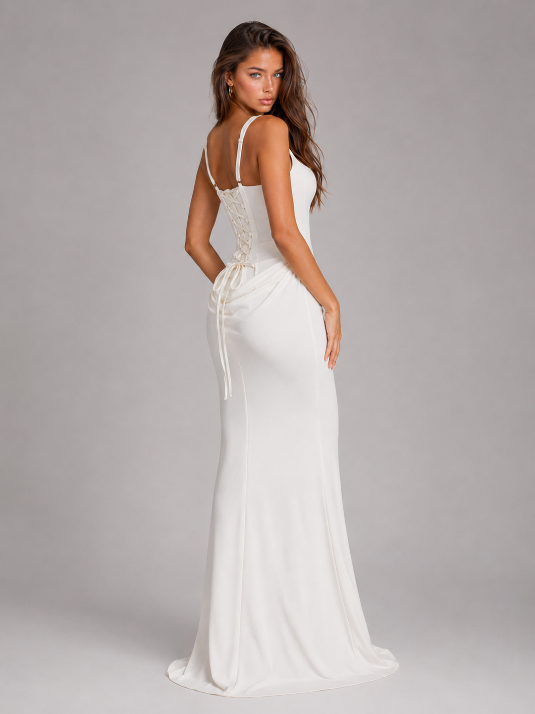 Jenna square neck bodycon corset maxi dress – image 32