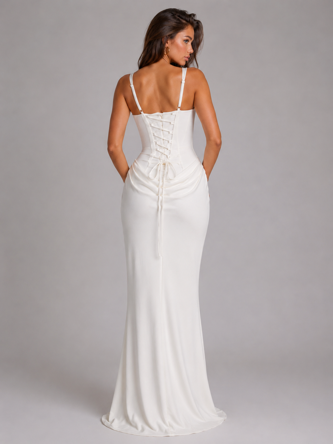 Jenna square neck bodycon corset maxi dress – image 33