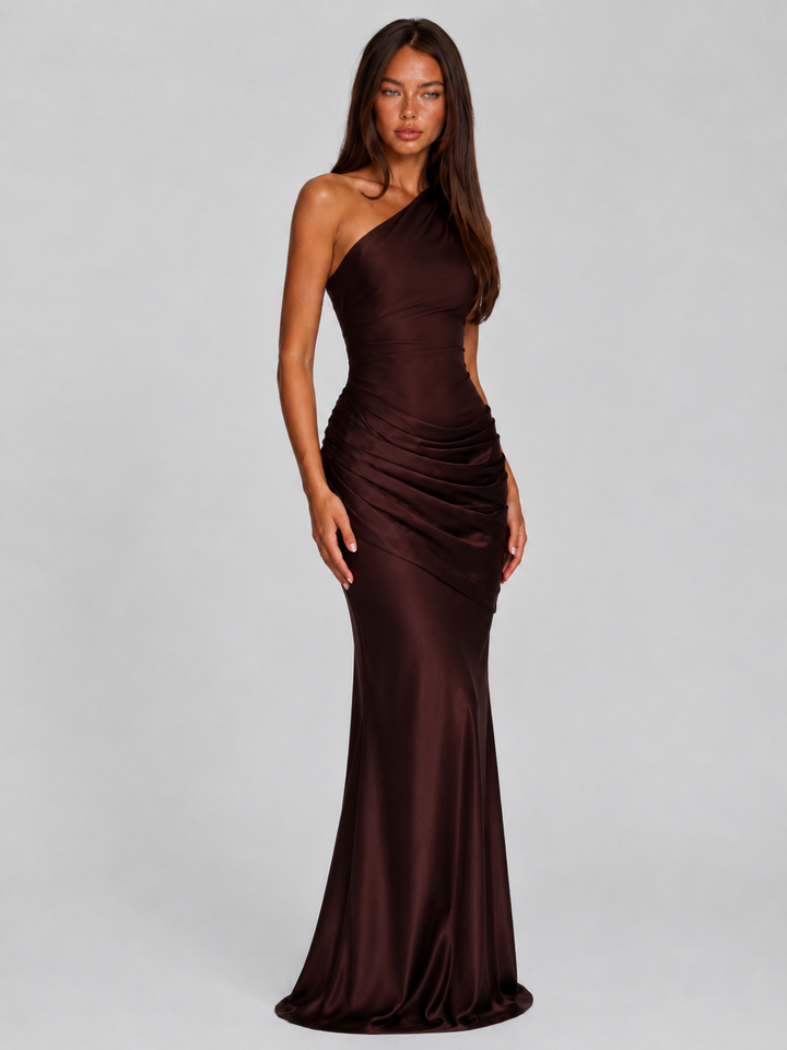 Valerie one shoulder satin maxi dress – image 6