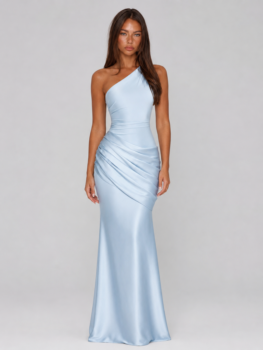 Valerie one shoulder satin maxi dress – image 7