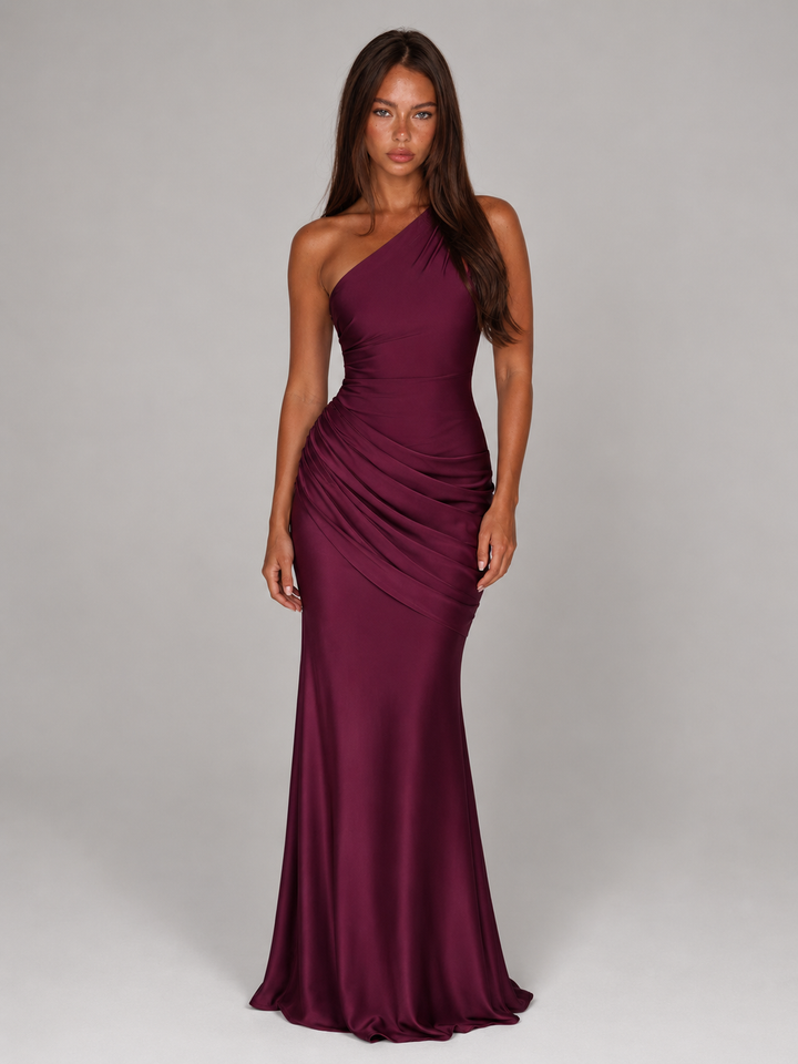 Valerie one shoulder satin maxi dress – image 13