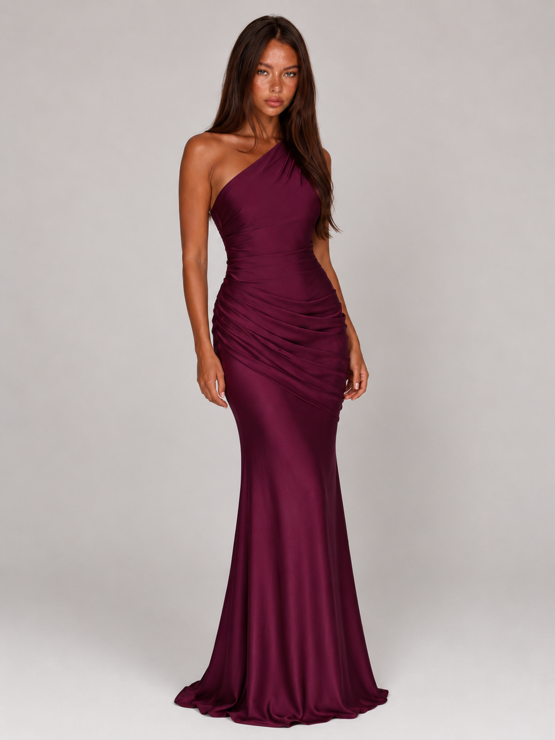 Valerie one shoulder satin maxi dress – image 14