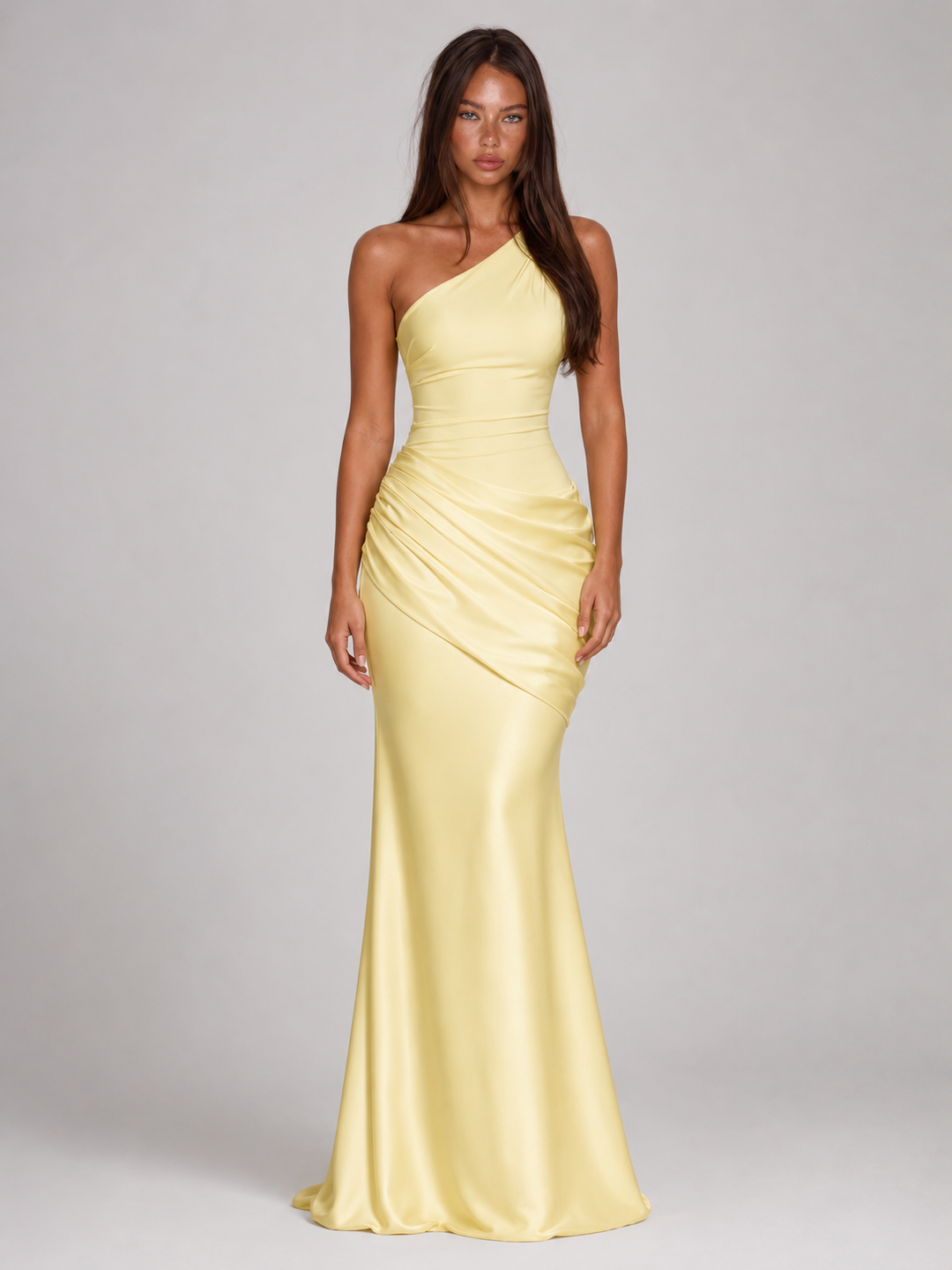 Valerie one shoulder satin maxi dress – image 15