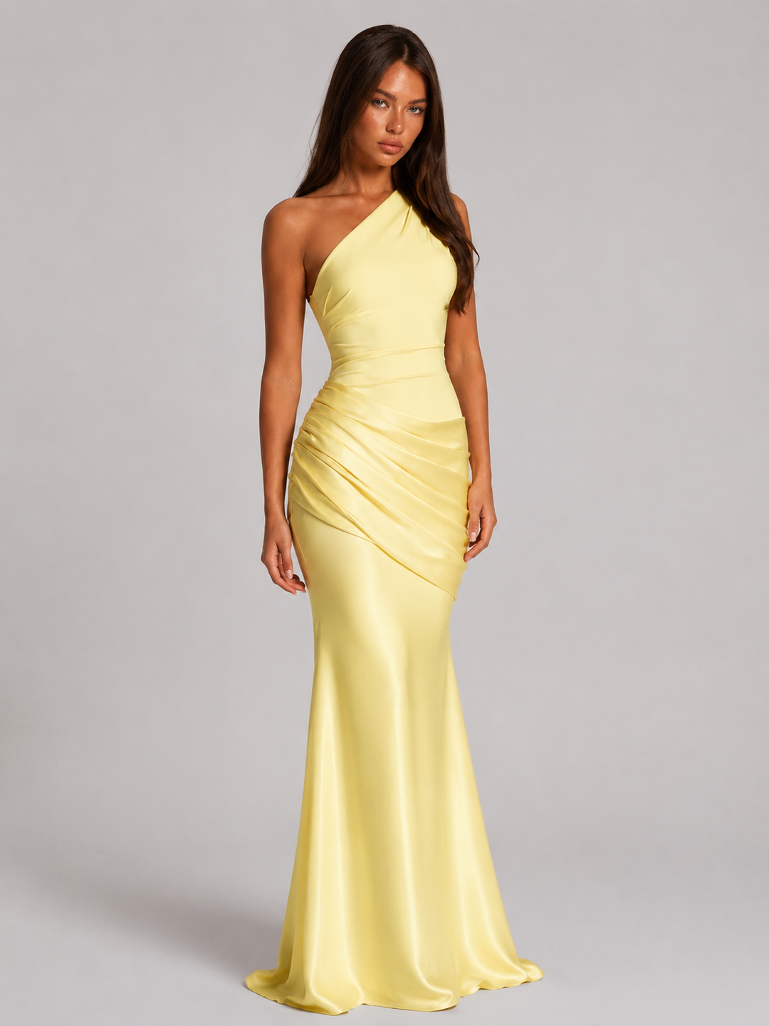 Valerie one shoulder satin maxi dress – image 16