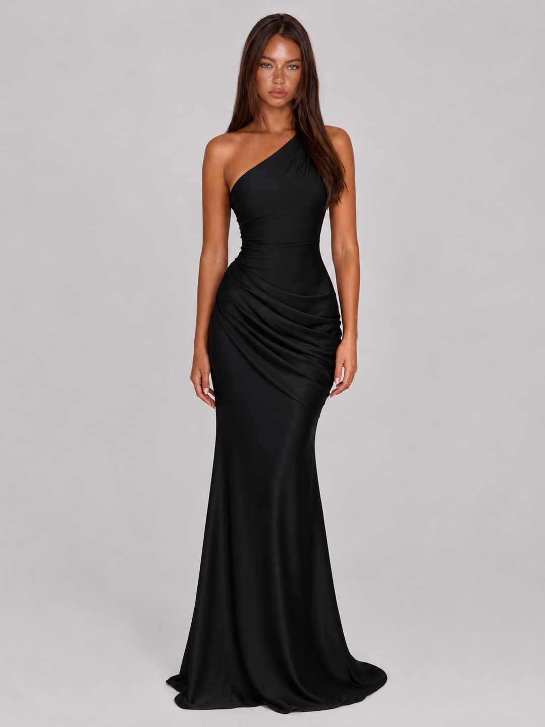 Valerie one shoulder satin maxi dress – image 17