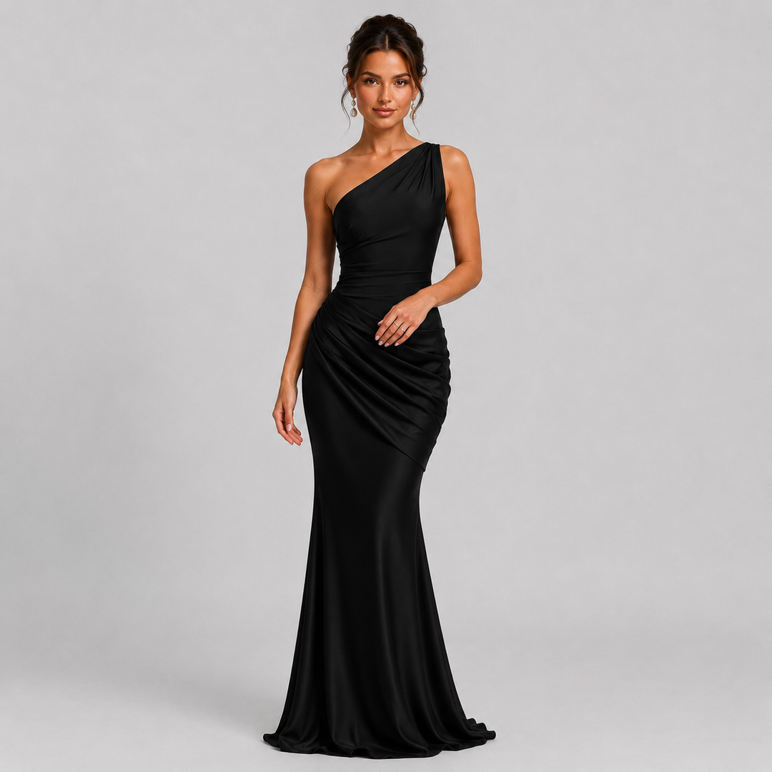 Ada draped waist satin maxi dress – image 9