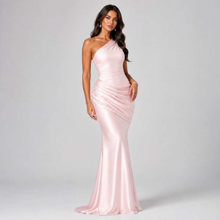 Ada draped waist satin maxi dress – image 8