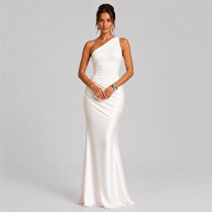 Ada draped waist satin maxi dress – image 7
