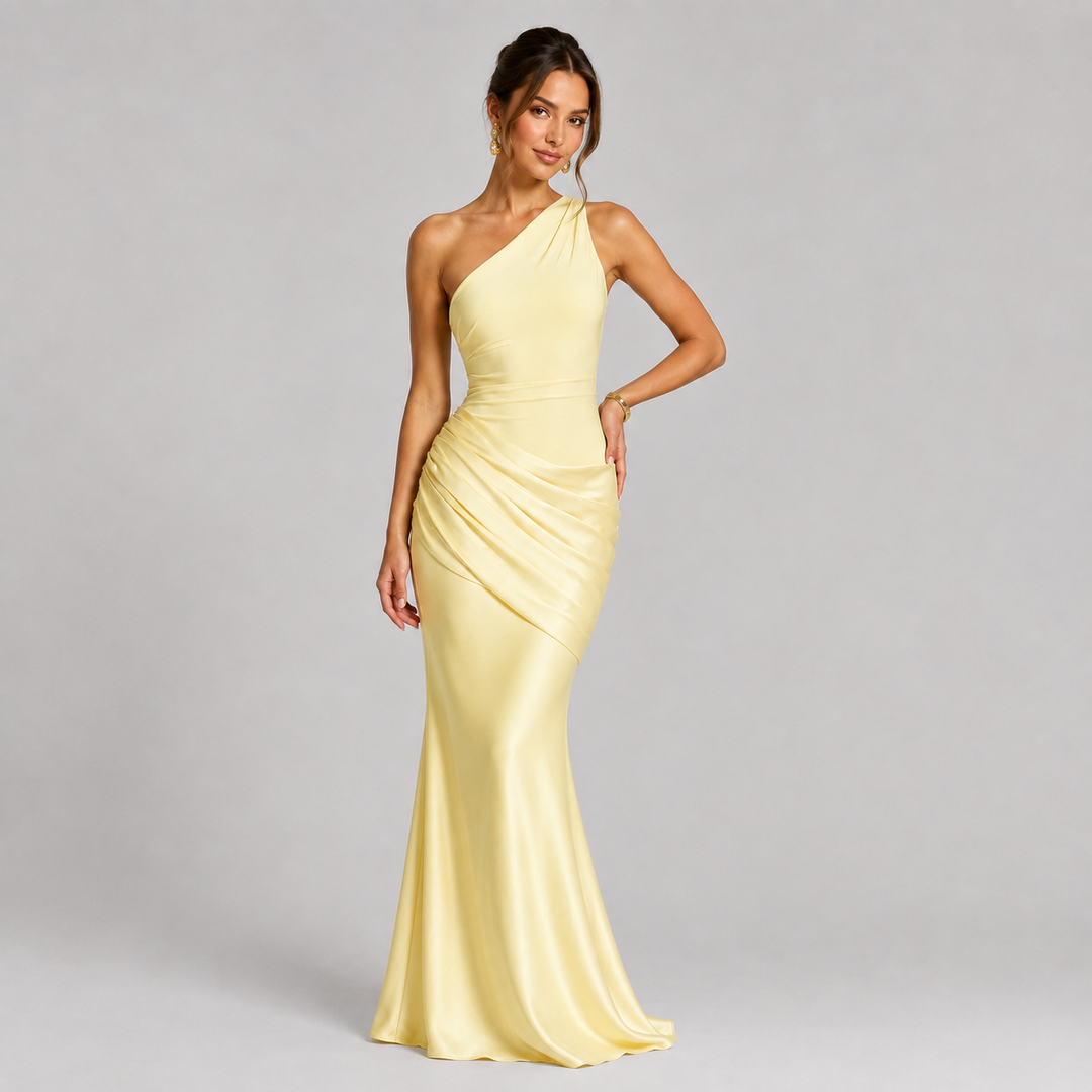 Ada draped waist satin maxi dress – image 10