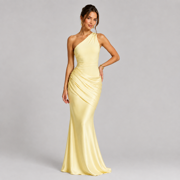 Ada draped waist satin maxi dress – image 10
