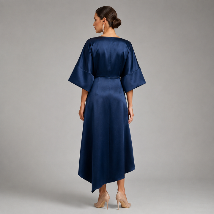 Marguerite batwing sleeve satin midi dress – image 3