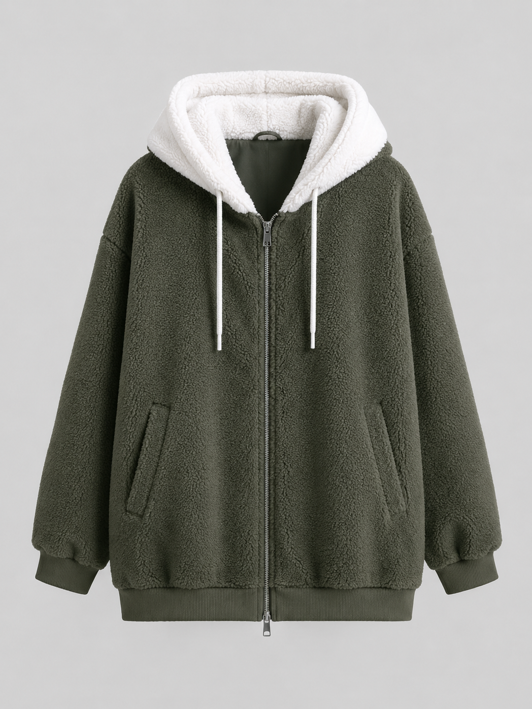 Molly contrast hood sherpa zip up jacket – image 14