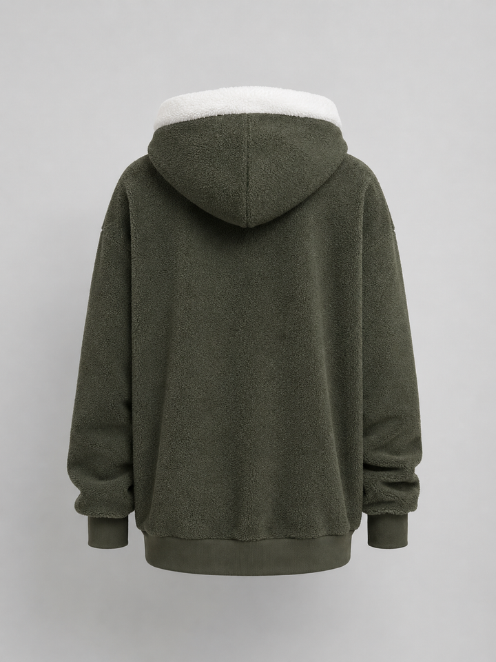 Molly contrast hood sherpa zip up jacket – image 15