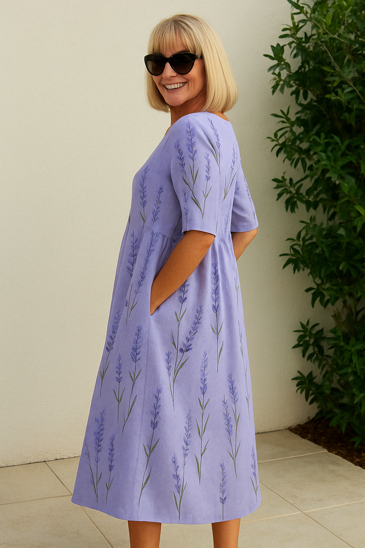 Calla botanical print midi dress – image 4