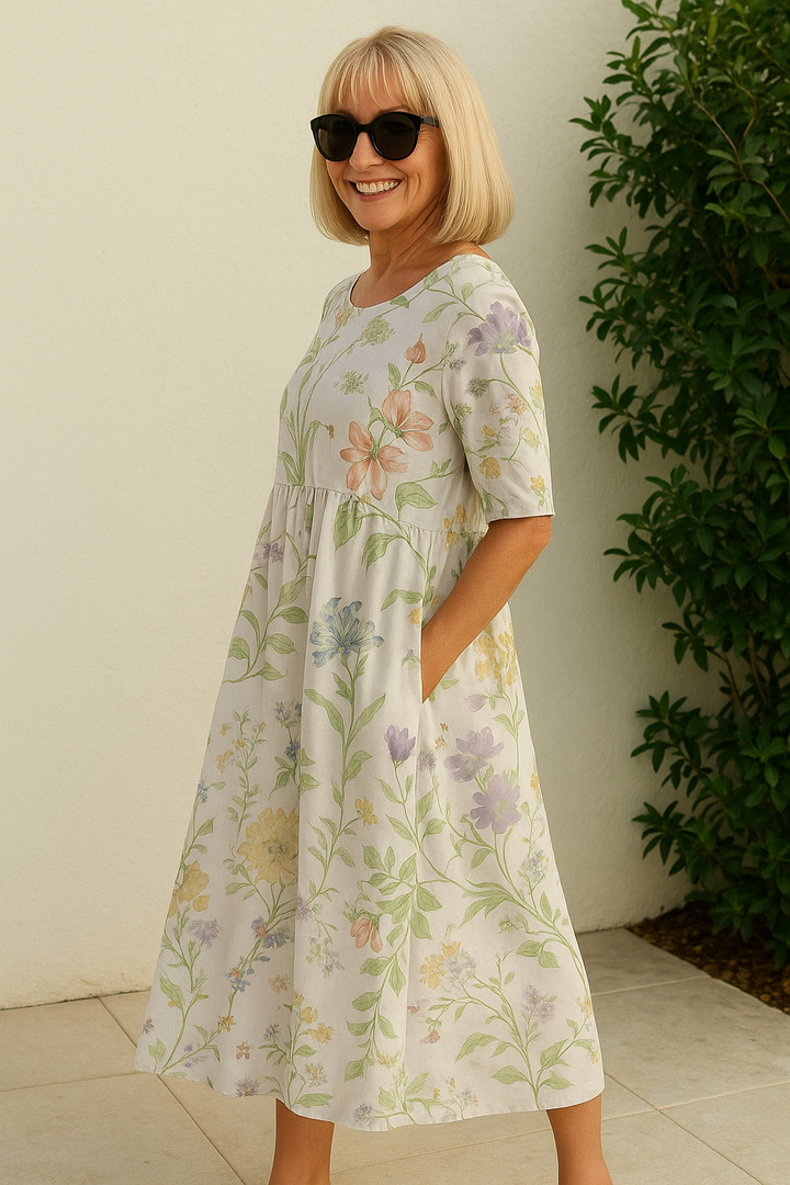 Calla botanical print midi dress – image 5