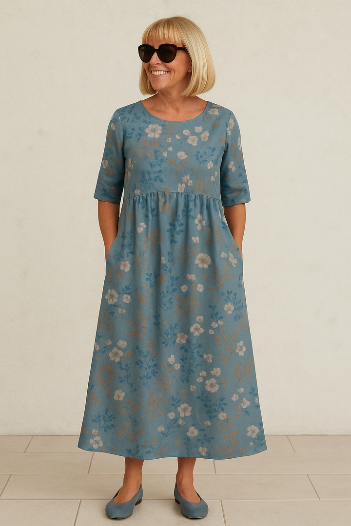 Calla botanical print midi dress – image 6