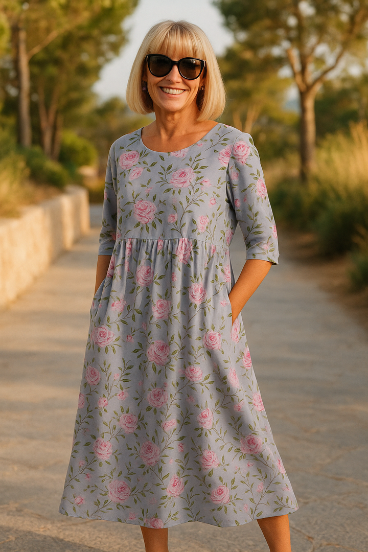 Calla botanical print midi dress – image 7