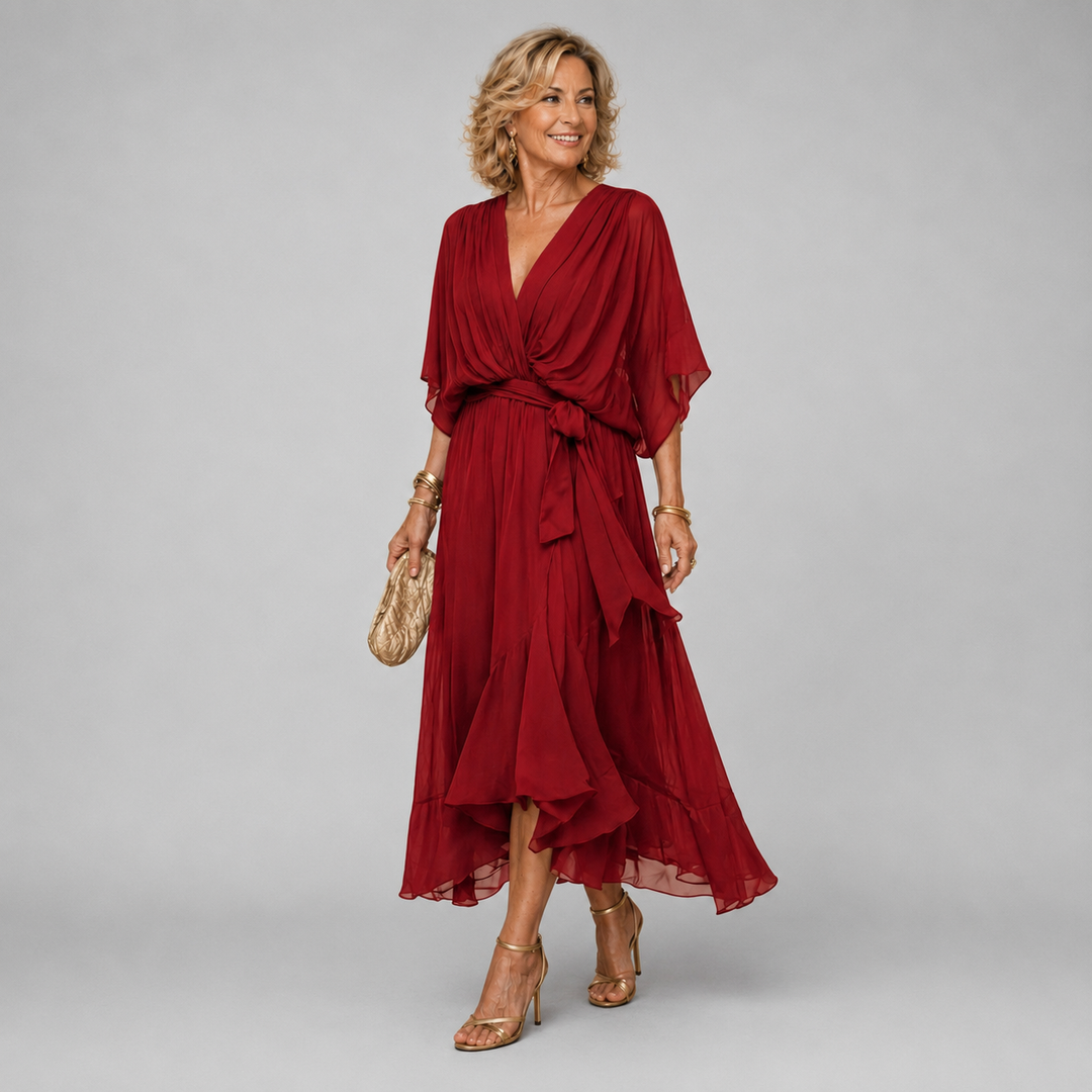 Serafina draped wrap maxi dress – image 10