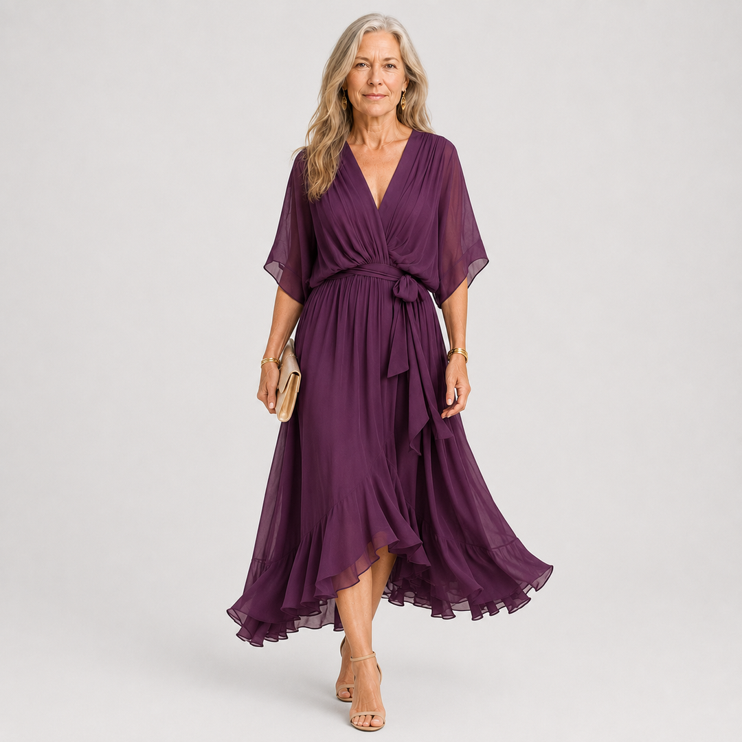 Serafina draped wrap maxi dress – image 9