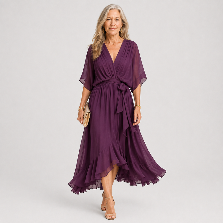Serafina draped wrap maxi dress – image 9