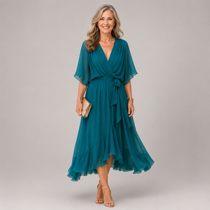 Serafina draped wrap maxi dress – image 6