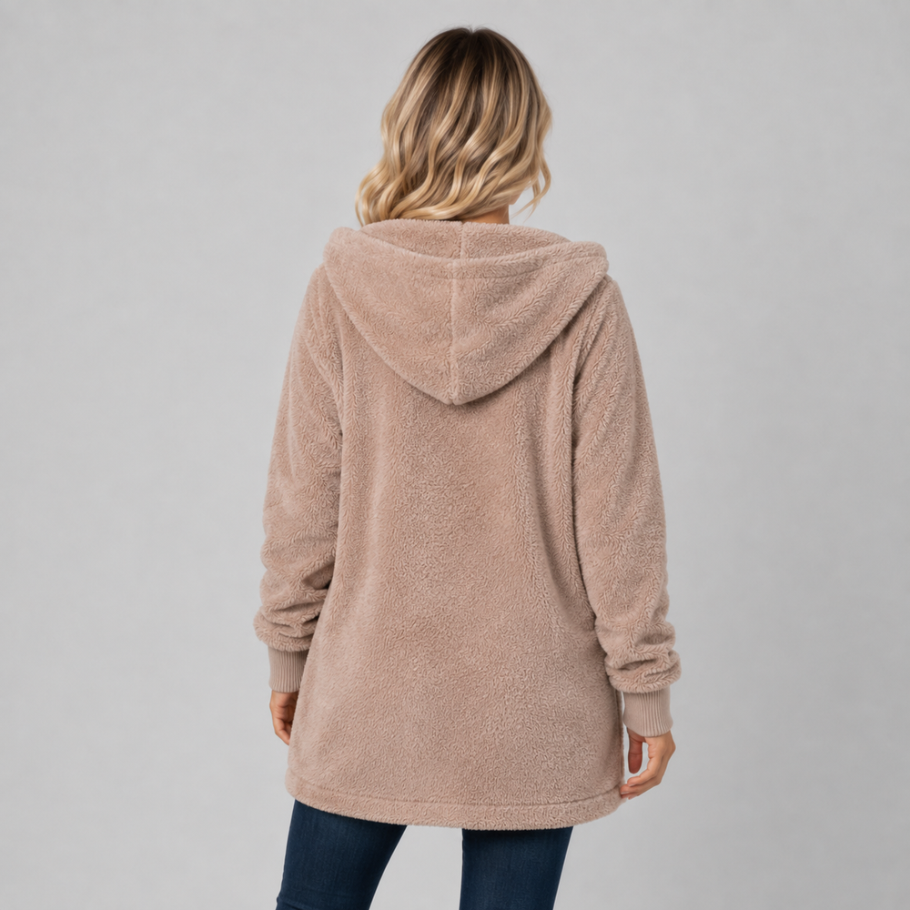 Bryony longline hooded fleece cardigan – image 2