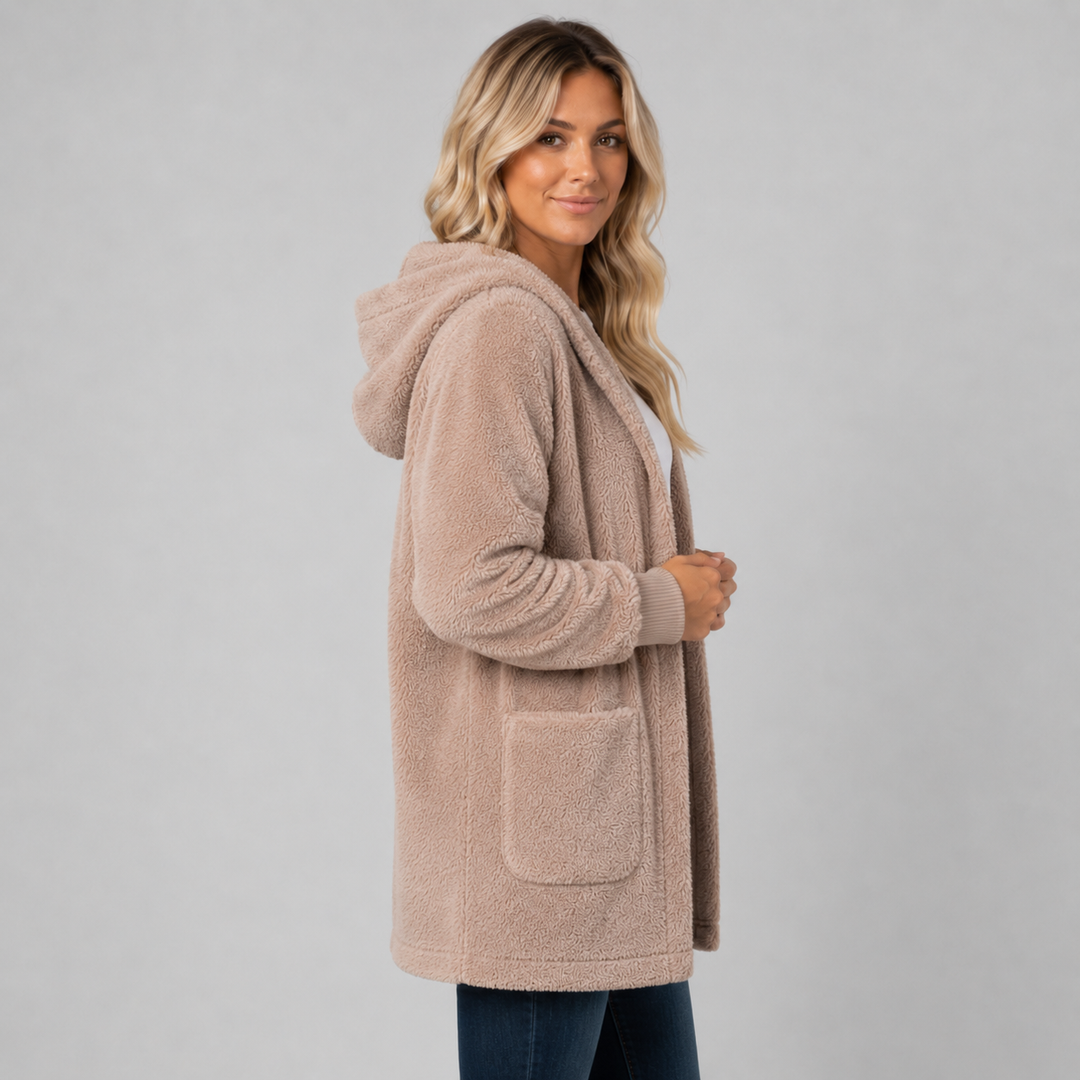 Bryony longline hooded fleece cardigan – image 3