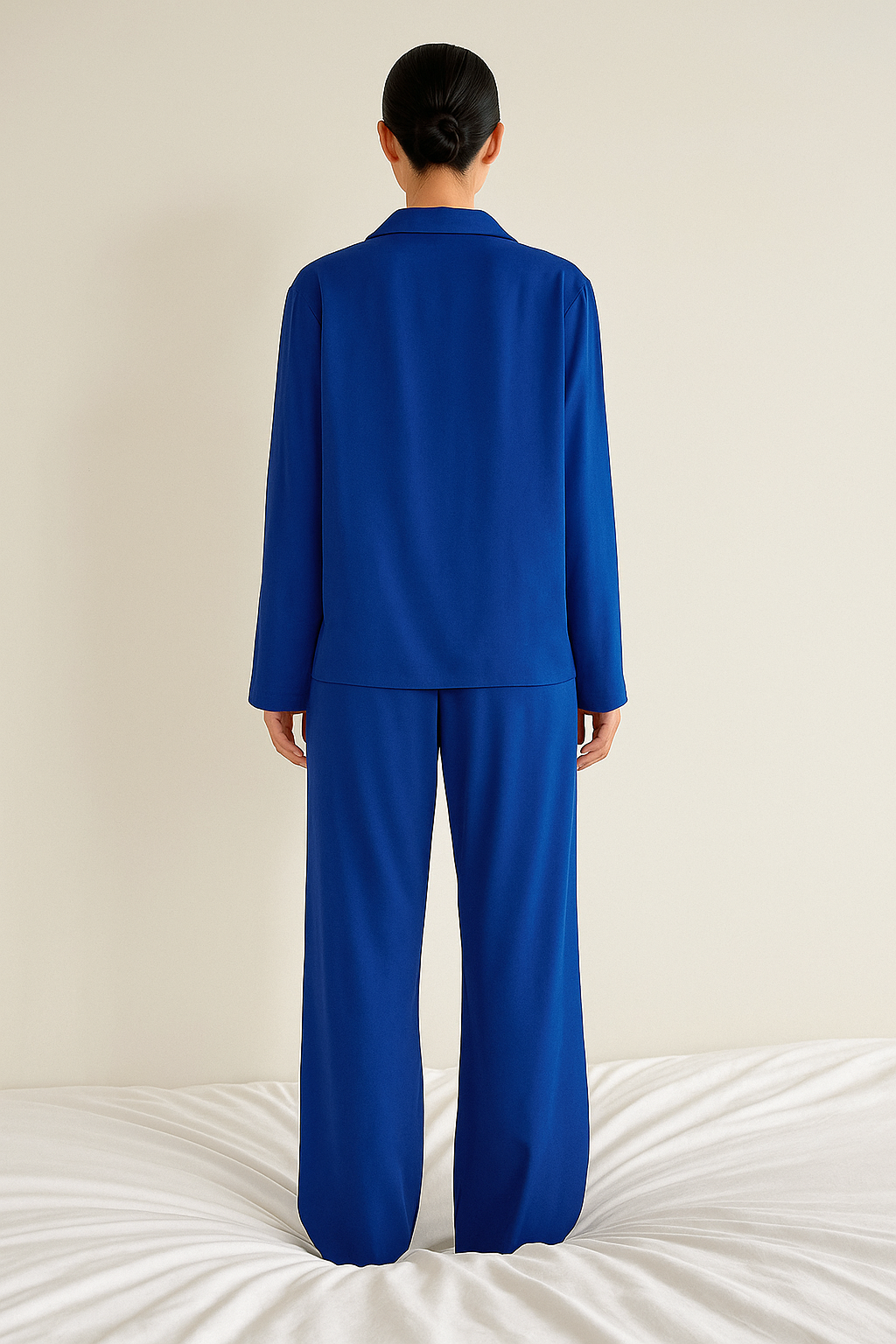 Paloma satin pajama set with wide leg pants – image 4