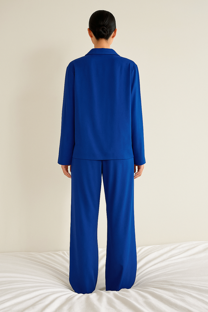 Paloma satin pajama set with wide leg pants – image 4