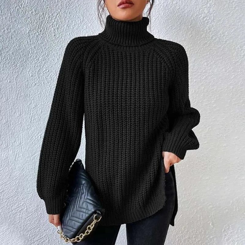 Opal chunky knit turtleneck sweater – image 3
