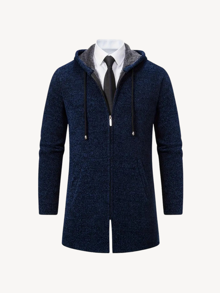 Raquel hooded patterned long knit coat – image 19
