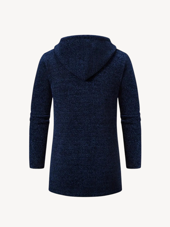 Raquel hooded patterned long knit coat