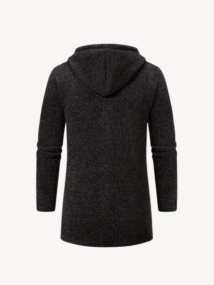 Raquel hooded patterned long knit coat – image 18