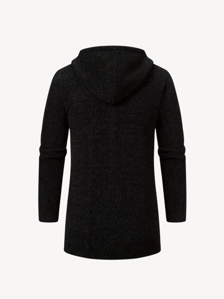 Raquel hooded patterned long knit coat – image 7