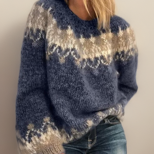 Fiadh fair isle yoke knit sweater