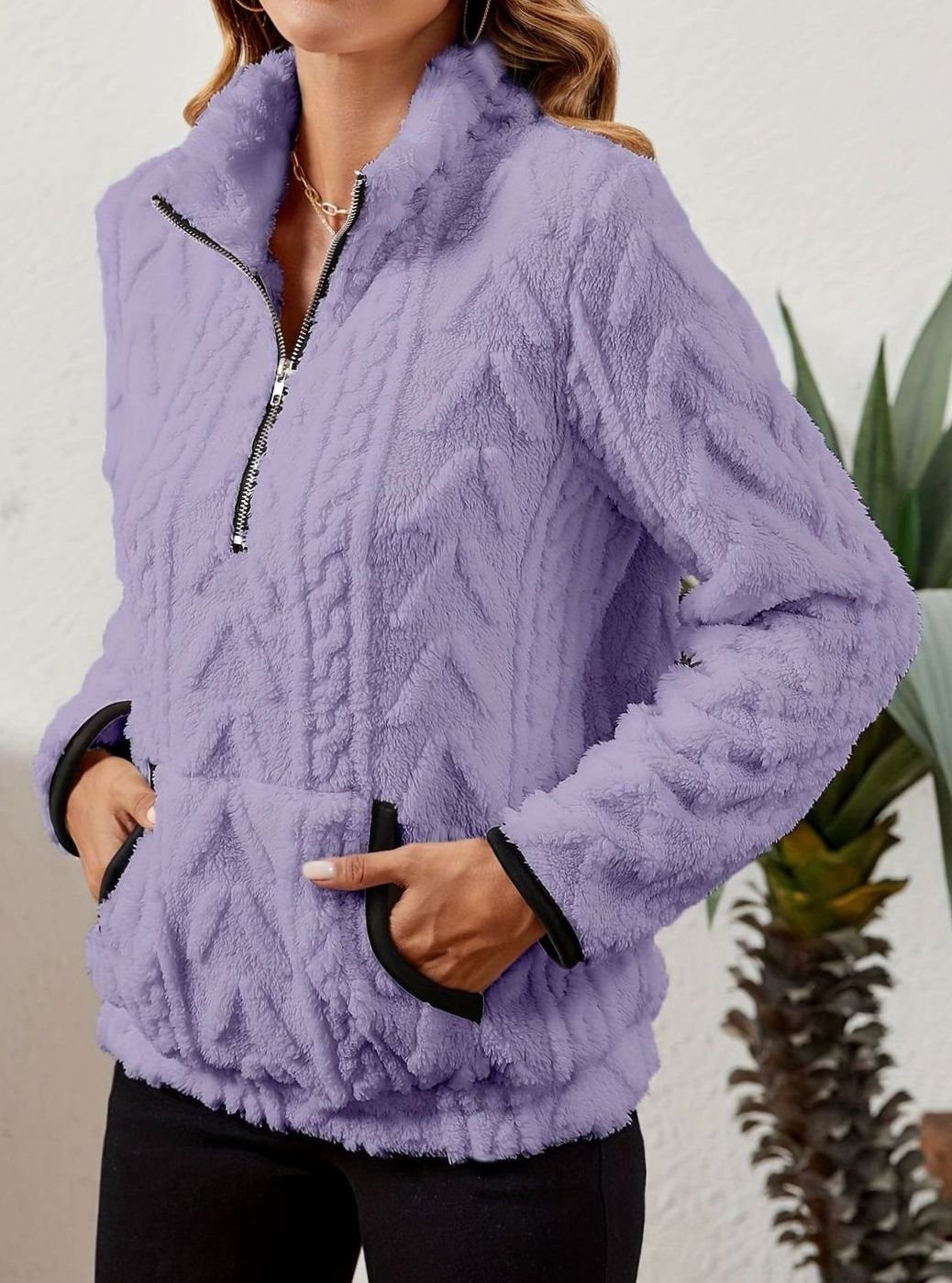 Margo textured half zip fleece pullover – image 11