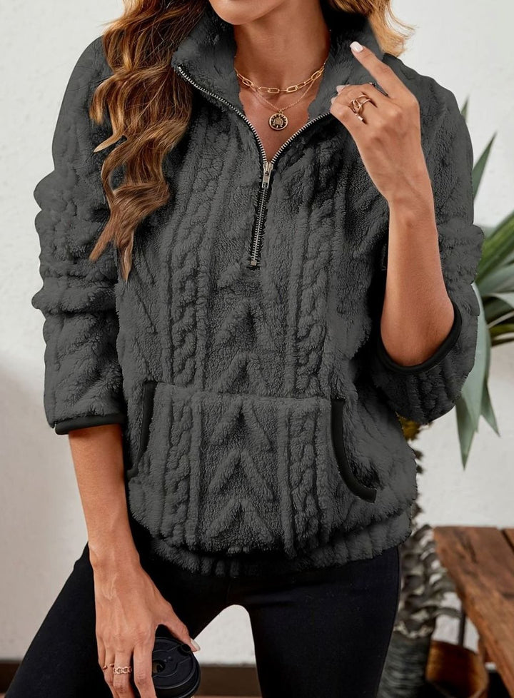 Margo textured half zip fleece pullover – image 13