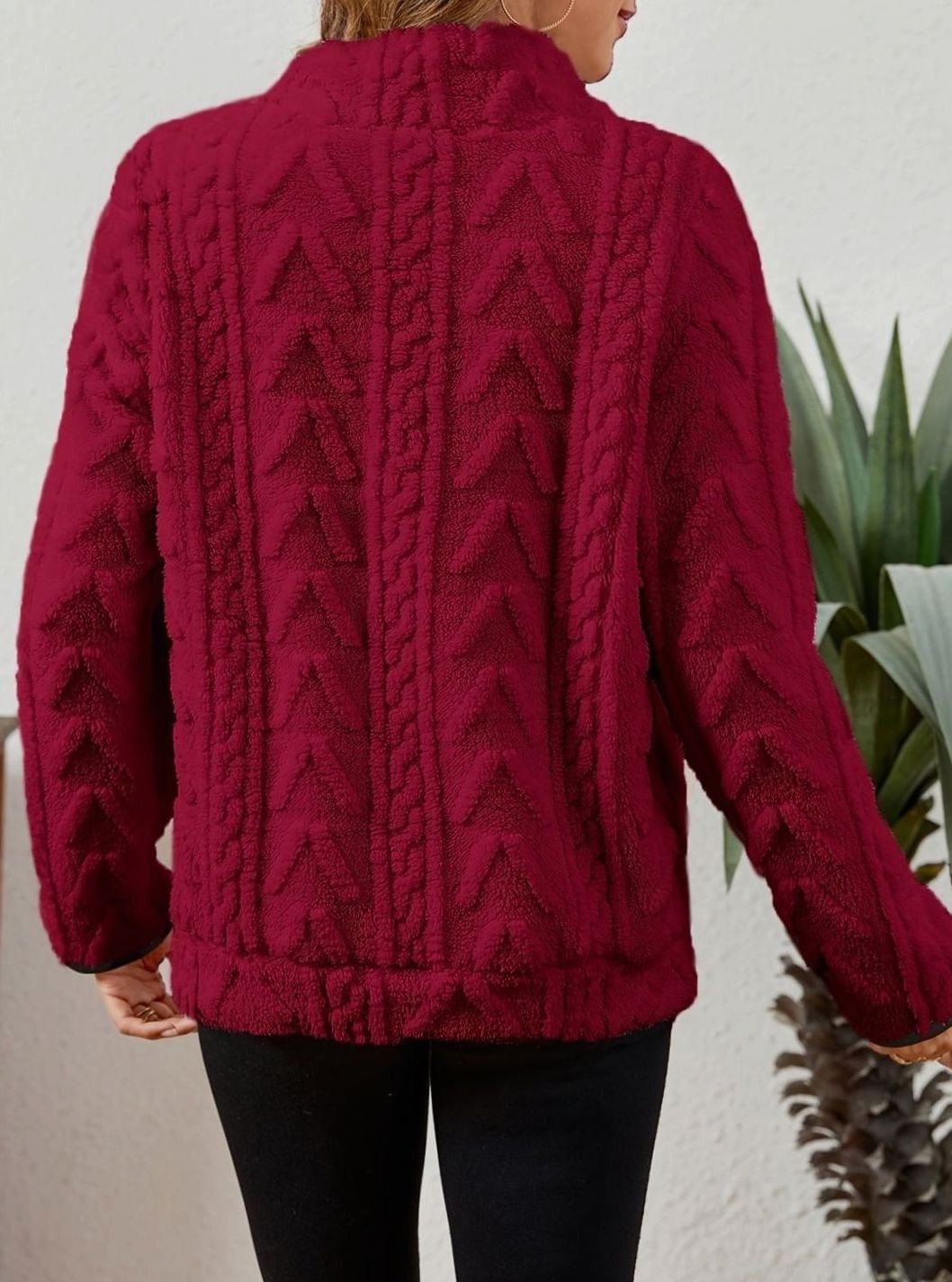 Margo textured half zip fleece pullover – image 2