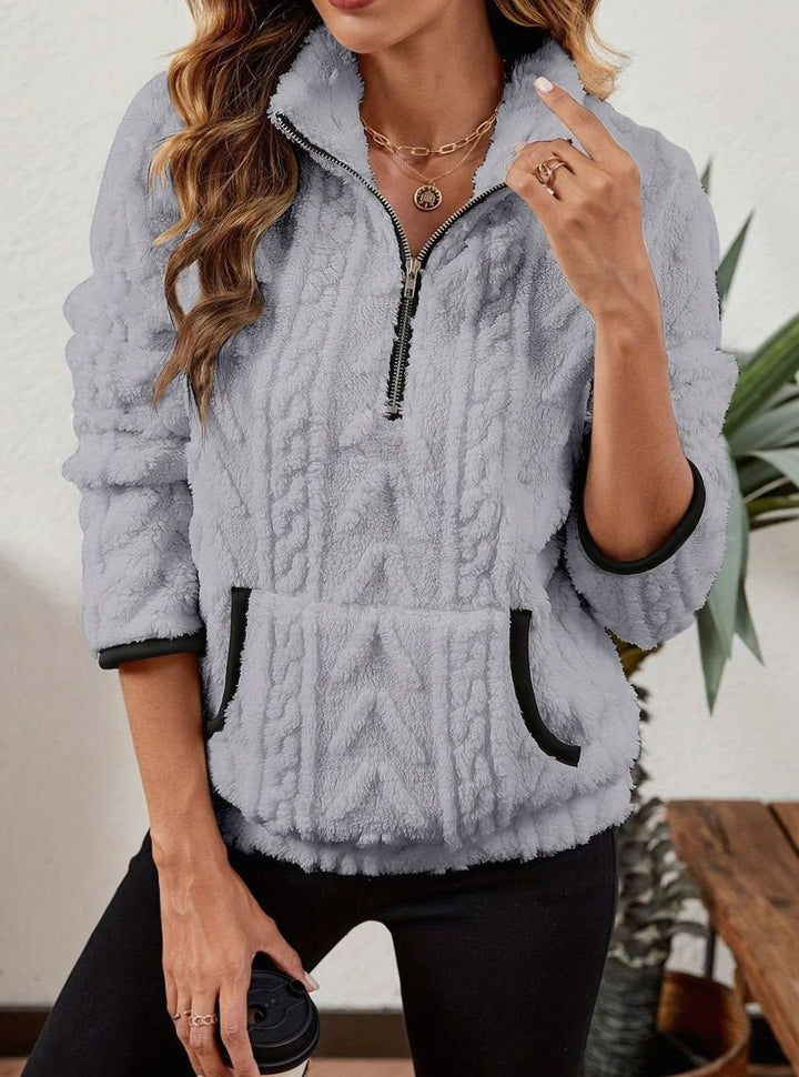 Margo textured half zip fleece pullover – image 3