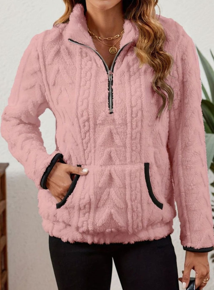 Margo textured half zip fleece pullover – image 5