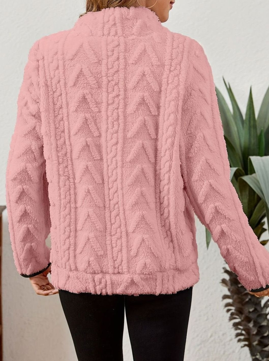 Margo textured half zip fleece pullover – image 6