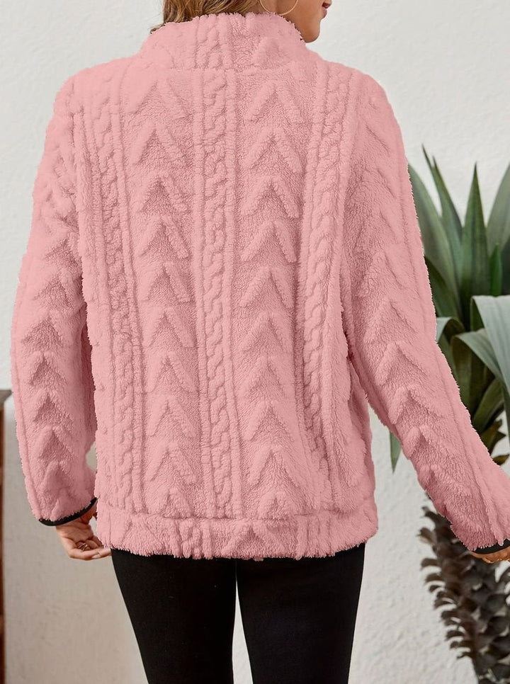 Margo textured half zip fleece pullover – image 6