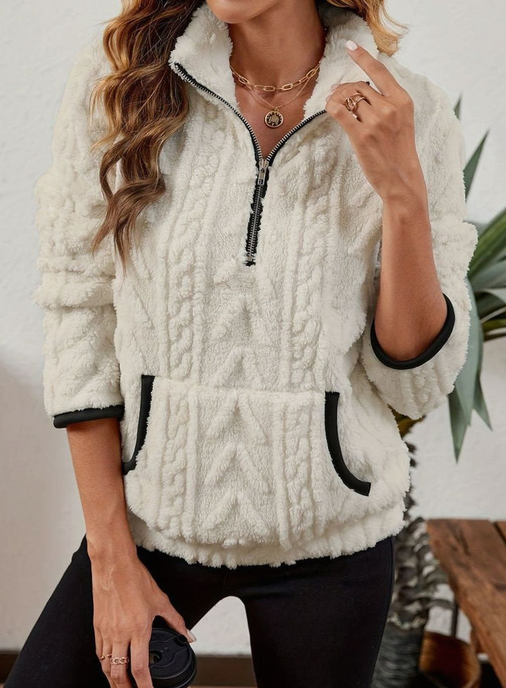 Margo textured half zip fleece pullover – image 7