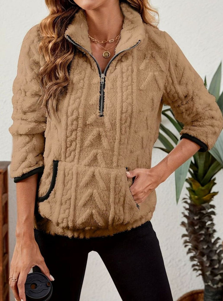 Margo textured half zip fleece pullover – image 9
