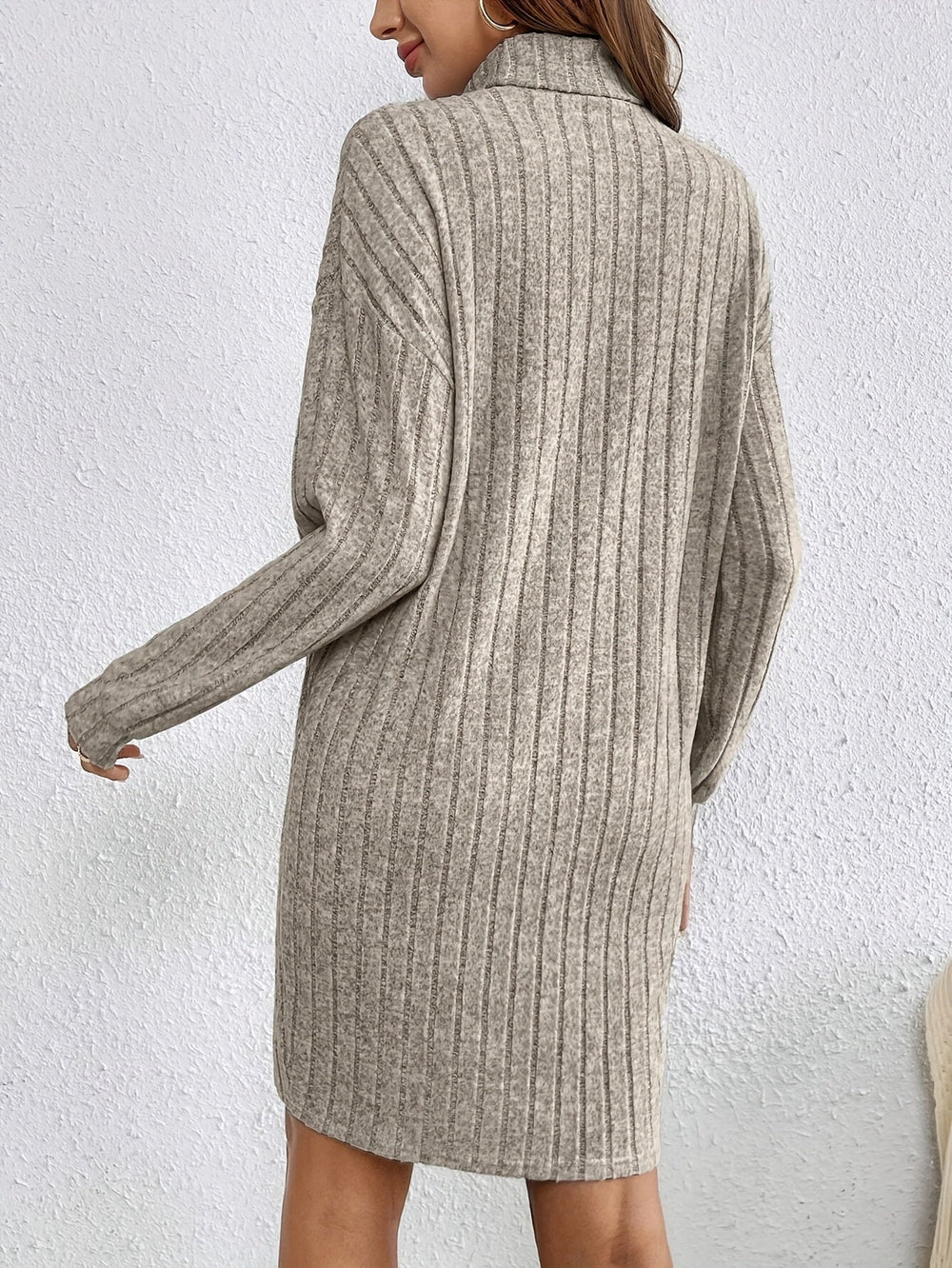 Bailey ribbed knit turtleneck mini dress – image 2