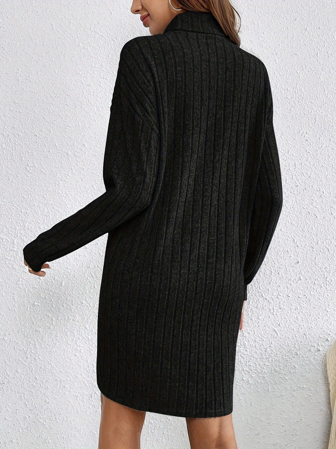 Bailey ribbed knit turtleneck mini dress – image 5